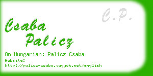 csaba palicz business card